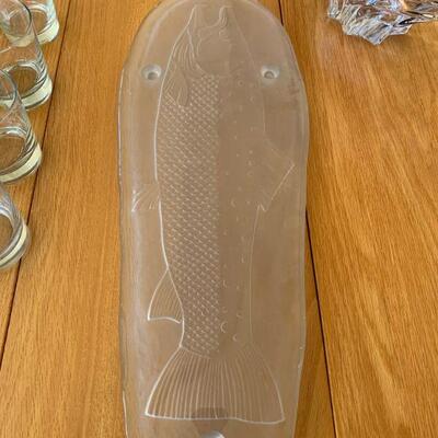 Heavy Salmon glass plate 