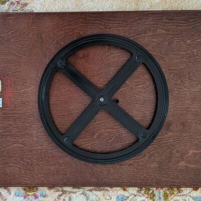 Lot# 55 Bombay Co wooden swivel TV Entertainment Computer monitor turntable stand