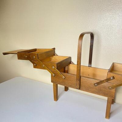 Wood Sewing Foldable Basket