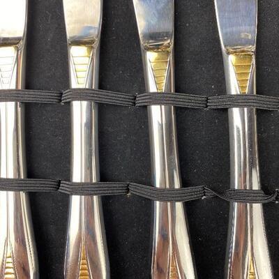 Lot# 61 S Retroneu 18/8 Stainless Silverplate 24k Gold Electroplate Silverware