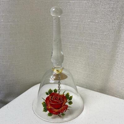 Lot# 81 s Hand Painted Rose Bell Bridgeport West Virginia Glass