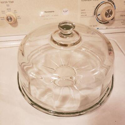 Glass cake plate & cover