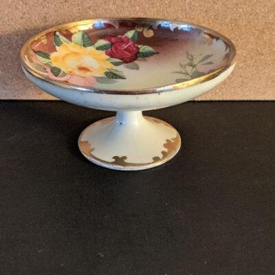 Lot# 105 s Vintage Royal Nippon hand painted Pedestal candy dish with Fruit topped cake candle 5