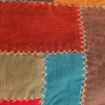Vintange Patchwork/ Fur Quilt hand made