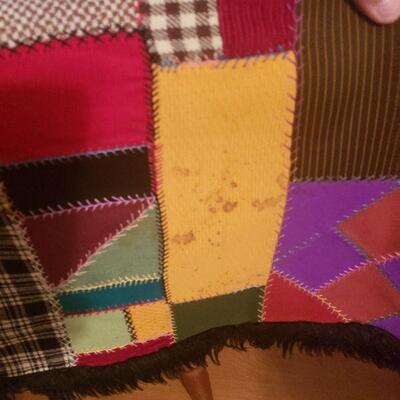 Vintange Patchwork/ Fur Quilt hand made