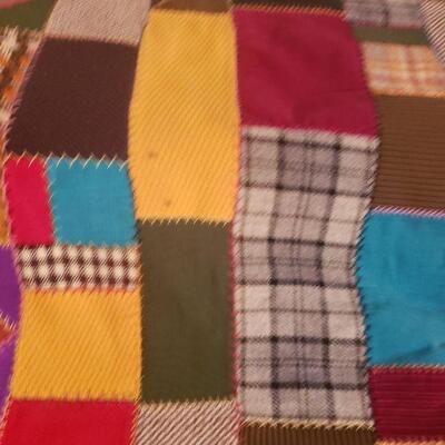 Vintange Patchwork/ Fur Quilt hand made