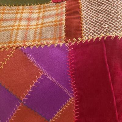 Vintange Patchwork/ Fur Quilt hand made