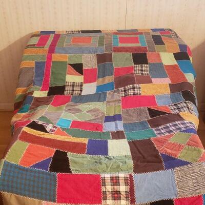 Patchwork Quilt/ white backing