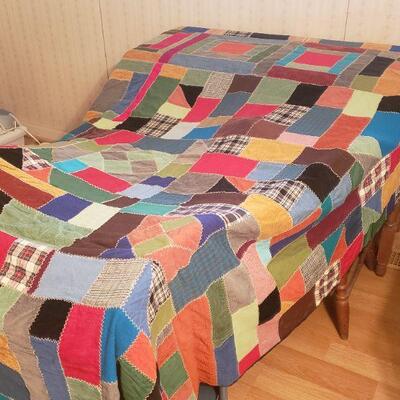 Patchwork Quilt/ white backing
