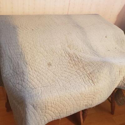 Vintage Patchwork Quilt /white quilted back