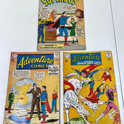 Lot #139 S Vintage DC Comics 1963 Superboy & Adventure Comics With Superboy Legion Of Super Heroes