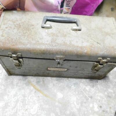 Craftsman Metal Tool Box with Tray and Contents