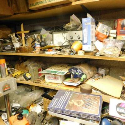 Entire Contents on Shelves, Work Bench, and in Drawers (Limited to Loose Items--No Attached Bench Top Tools)