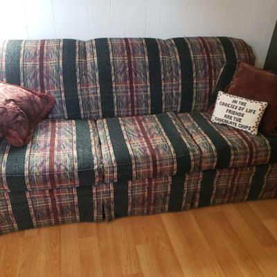 3 cushion plaid sofa