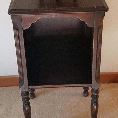 Small Antique Side Table with Inside Shelf