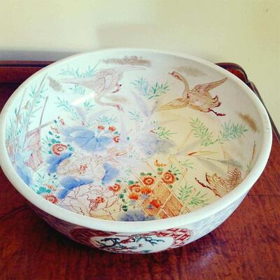 Large Asian Hand Painted Bowl