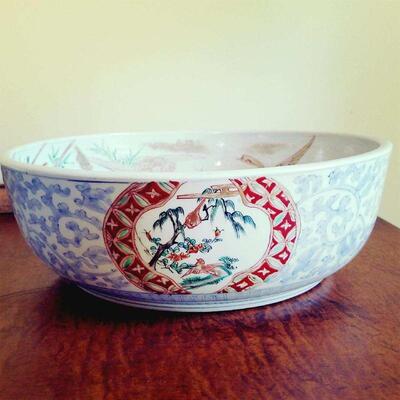 Large Asian Hand Painted Bowl