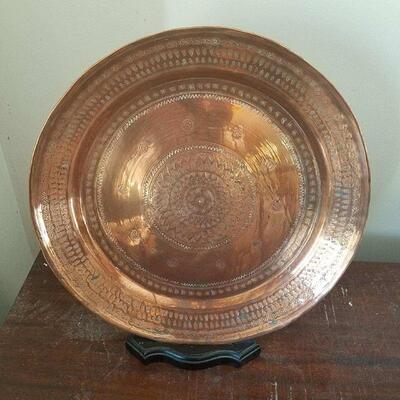 Large Copper Decorative Plate
