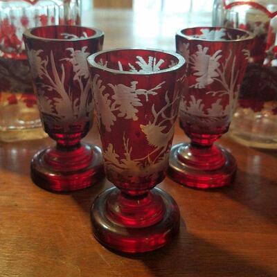 Red/White Crystal Glassware