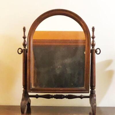 Vintage Table Top Wooden Facial Mirror