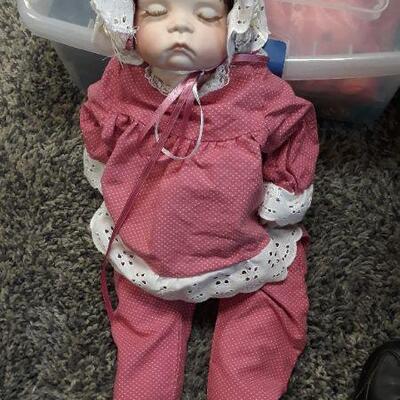 Porcelain Doll w/ Girl's Jewelry Box