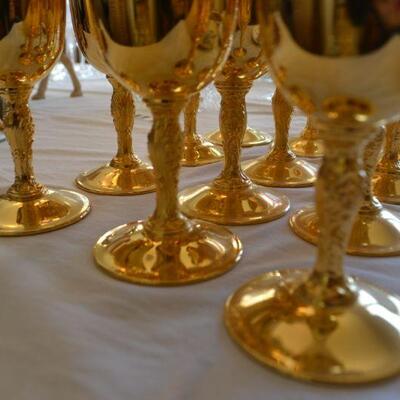 LOT 16 VINTAGE ELECTROPLATED GOLD CUPS