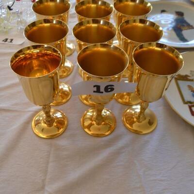 LOT 16 VINTAGE ELECTROPLATED GOLD CUPS
