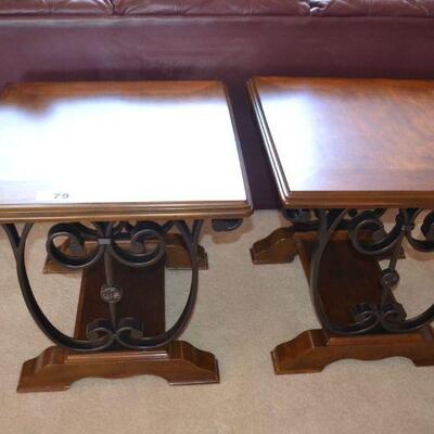 LOT 79 TWO WOOD END TABLES