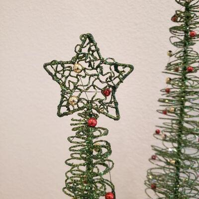 Lot 351: Christmas Tree Lot (3 Metal Trees & 2 Glass Trees)