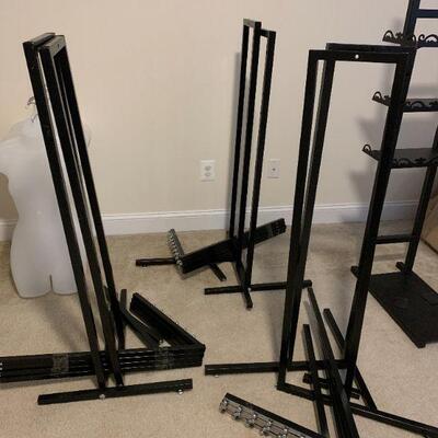 4-Way Black Clothing Rack with Slant Arms
