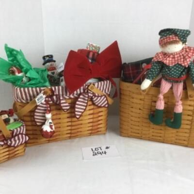 R 294 Lot of Three Longaberger Holiday Gift Basket lot 