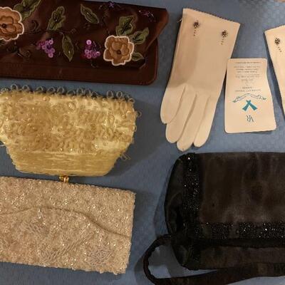 Lot# 184s Vintage Ladies Evening Bags & Gloves