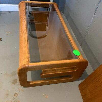 Wood and glass coffee table