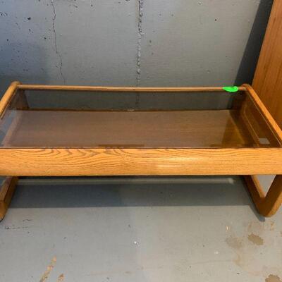 Wood and glass coffee table