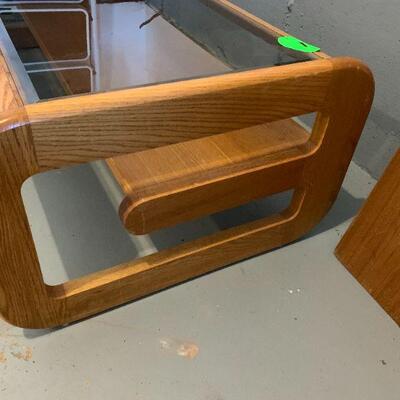 Wood and glass coffee table