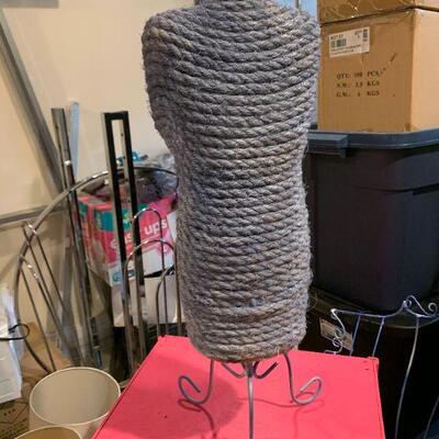 Small jewelry display rope dress form