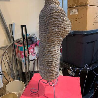 Small jewelry display rope dress form