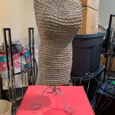 Small jewelry display rope dress form