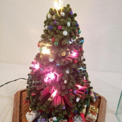 Lot 376: Vintage Music Box Light Up Christmas Tree 