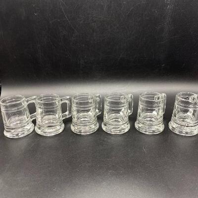 Mini Clear Mug Shot Glasses Set of 6