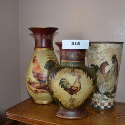 LOT 316 ROOSTER HOME DECOR