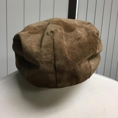Leather Flat Cap Med