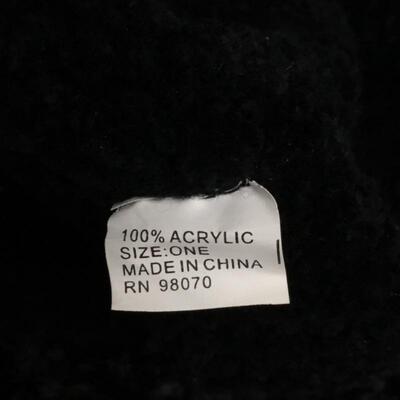 Black Beanie w. Furry Rolled-edge OSFA YD#011-1120-00336