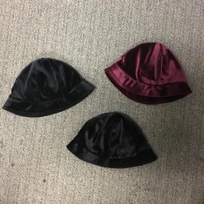 Lot of 3 Velour Bucket Hats OSFA YD#011-1120-00337