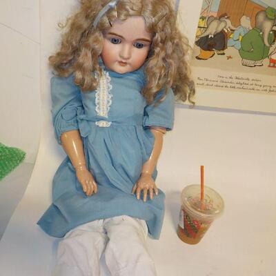 Super large  vintage german Bisque Doll.