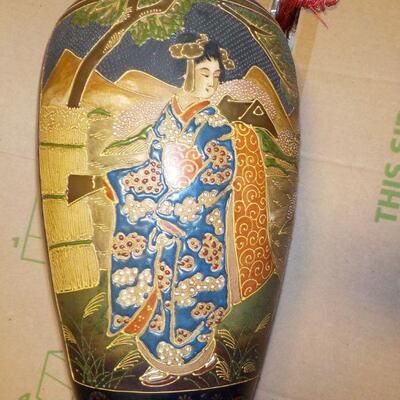 Vintage Stunning CloisonnÃ© Japanese Lamp and shade.