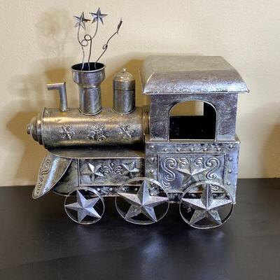 3 Piece Tin Silver Christmas Train - 4 Ft Long