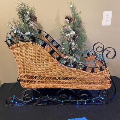 Lot 3 - Lighted Wicker Christmas Sled  
