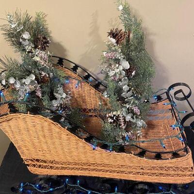 Lot 3 - Lighted Wicker Christmas Sled  