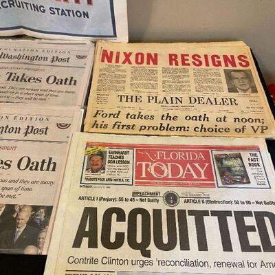 Lot 22 - Collection of Old Newspapers (Obama, Nixon, etc)